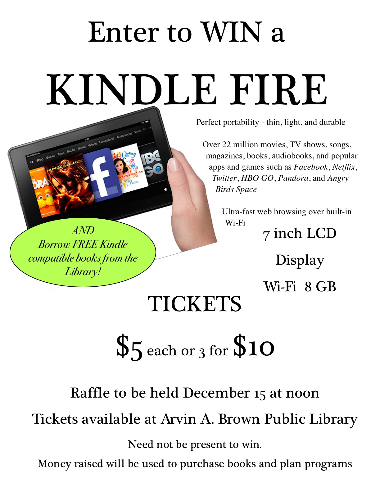 KINDLE RAFFLE!