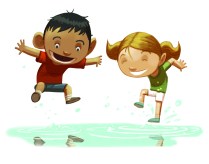 Toddlers in Puddle