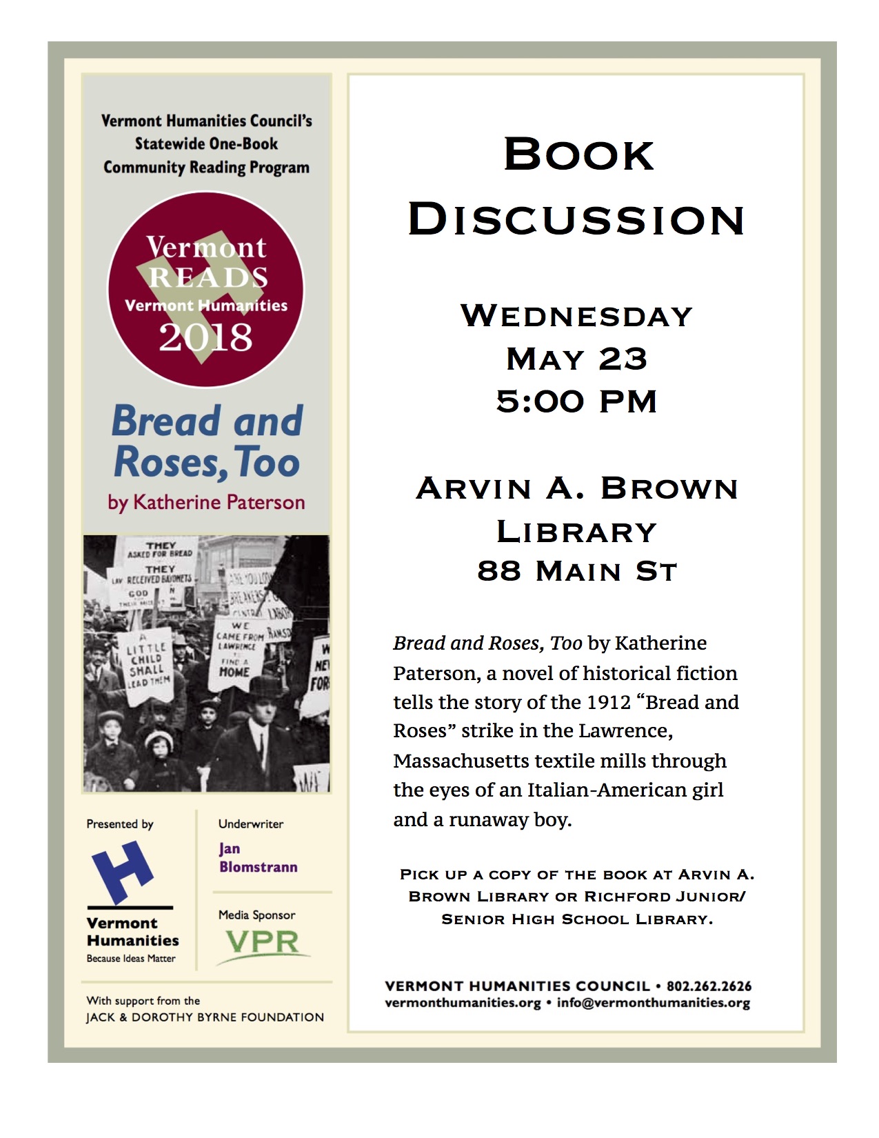 Bread &amp; Roses book discussion